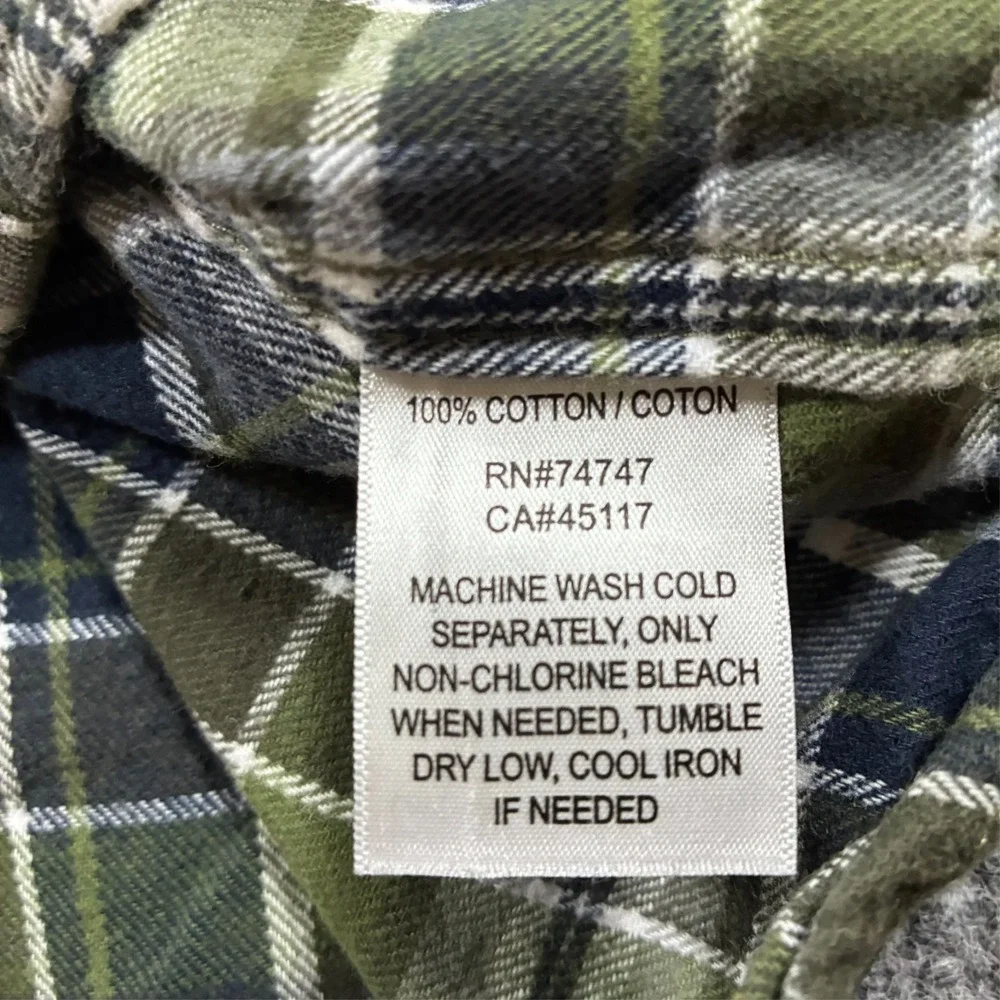 Red‎ Head Mens Button Up Shirt Size XL Green Plaid 100% Cotton Long Sleeve